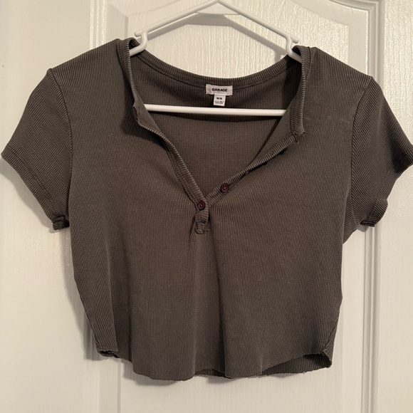Garage Gray Ribbed Button-Up Shirt - Picture 1 of 2